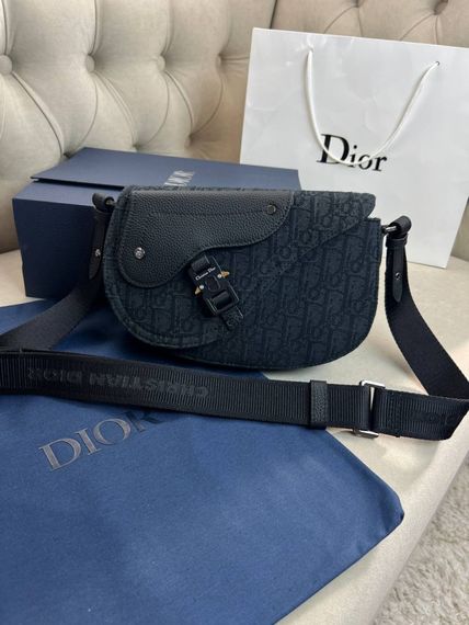Месенджер чорний Dior Saddle Oblique Black c881 | Зображення 6
