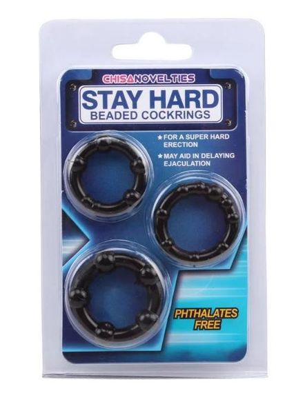Набор 3 эрекционных кольца Stay Hard / Набор силиконовых эрекционных колец | Зображення 3