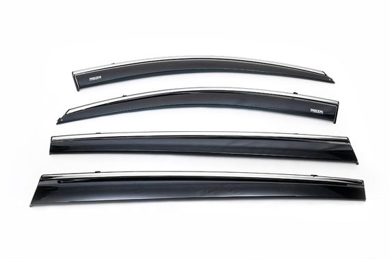 Ветровики с хромом (4 шт, Niken) для Kia Sportage 2010-2015 гг | Зображення 1