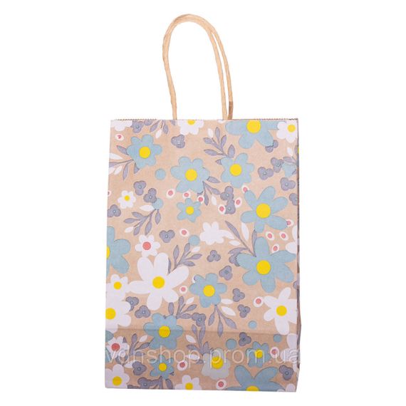 Набір подарункових крафтових пакетів з паперу 12 (шт.) гарні пакети для подарунків 15×8×21 (см) HP-10359-6BL | Зображення 1