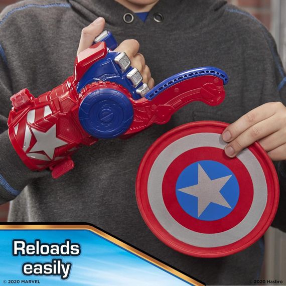 Дисковий бластер Nerf Marvel Captain America Shield Sling Рукавичка, що запускає щит Капітана Америки | Зображення 8