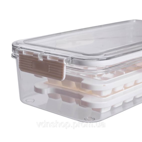 Контейнер для заморозки льда с крышкой 72 отсека 30.5х16х7.5 см пищевой контейнер пластиковый Бежевый HP-27-9 | Зображення 7