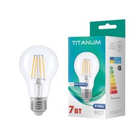 Лампа A60 7W E27 4100К 220V Filament LED Titanum