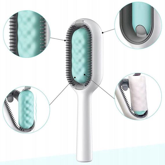 Щетка для сухого и влажного вычесывания домашних животных 4в1, LY-364, Цвет рандом / Расческа от шерсти собак | Зображення 3