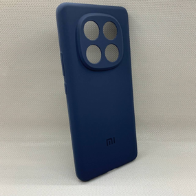 Чехол с логотипом для Xiaomi Redmi Note 14 Pro 5G | Противоударный | Soft Touch | Синий