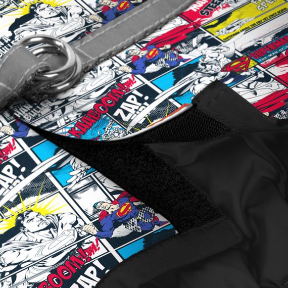Шлея для собак м'яка WAUDOG Clothes з QR паспортом, малюнок "Супермен комікс", S2, В 46-50 см, С 43-45 см | Зображення 3