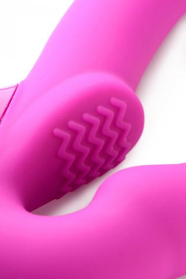 Безремневий страпон з вібрацією Strap U, силіконовий, рожевий, 24.7 х 4 см sexstyle | Зображення 3