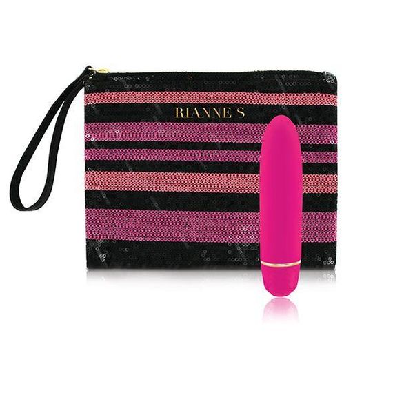 Вібропуля RIANNE S – Classique Vibe міні-вібратор на 7 режимів, чохол-косметичка French Rose sexstyle