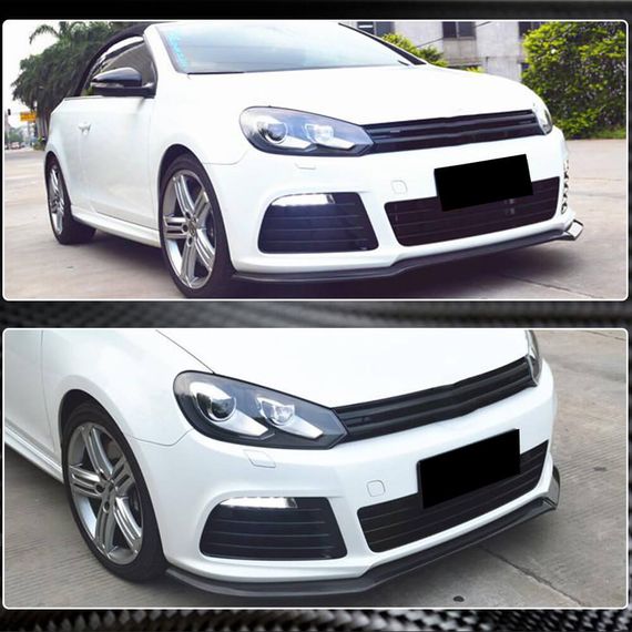 Накладка на передній бампер Lip V1 (для R HB 2010-2013, Карбон) для Volkswagen Golf 6 рр | Зображення 3