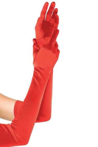 Довгі рукавички атласні Leg Avenue Extra Long Satin Gloves One Size Червоні