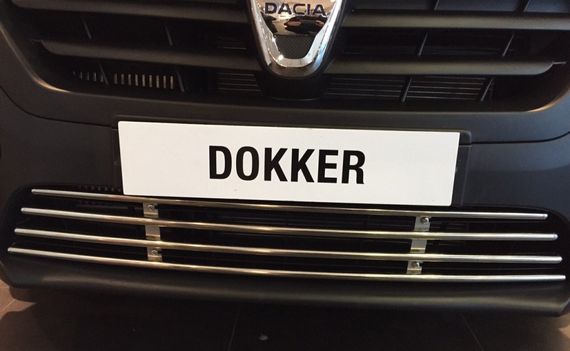 Решетка в бампер (нерж) для Renault Dokker 2013↗ гг. | Зображення 4