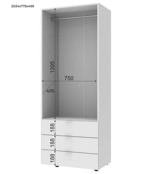 Комплект шкафов для одежды Doros Гелар (2 шт.) 232,5х49,5х203,4 см Дуб сонома (DRS-011105) | Зображення 1