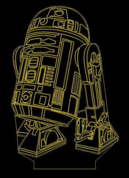Акриловий світильник-нічник Зоряні війни R2-D2 жовтий tty-n000716
