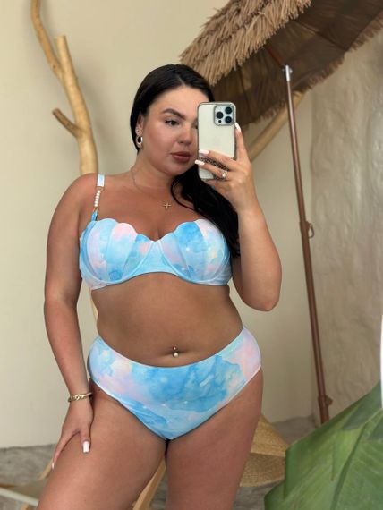 Купальник PLUS SIZE оригінального крою із перлинами | Зображення 2