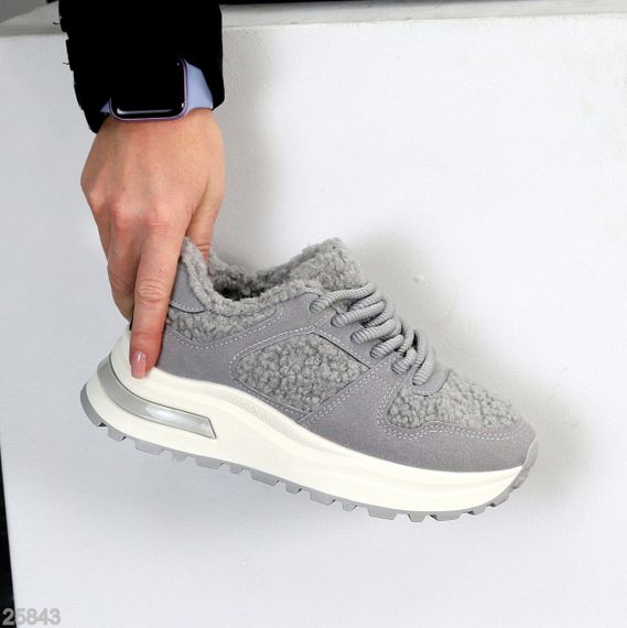 Молодежные теплые очаровательные серые кроссовки шок-цена | Зображення 6