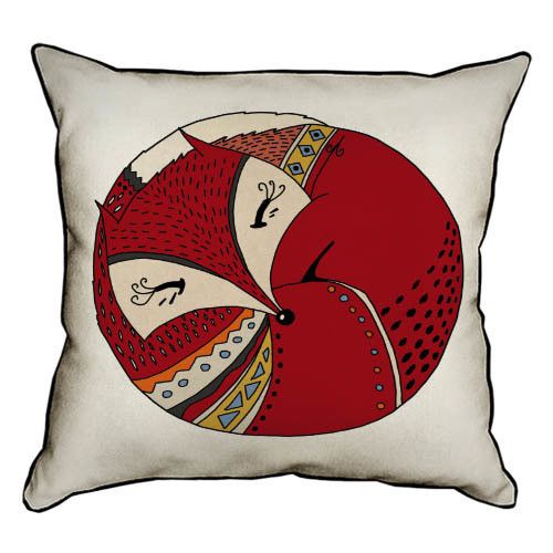 Подушка с мешковины Лисичка 45x45 см (45PHB_TFL037_BL)