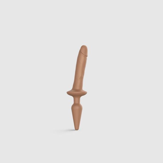 Анальна пробка з дилдо 2в1 Strap-On-Me SWITCH PLUG-IN REALISTIC DILDO Caramel S, діаметр 3,3/2,9 см Sex Aura
