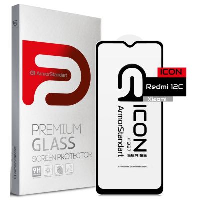 Стекло защитное Armorstandart Icon Xiaomi Redmi 12C Black (ARM67042)