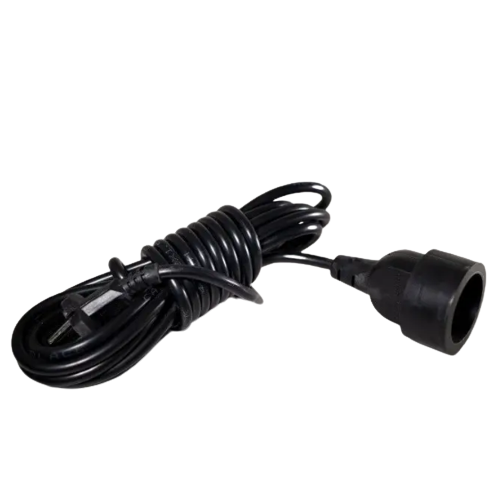 Подовжувач ПВС 1 розетка 10м 2*1,5мм² чорний МЕГАтек