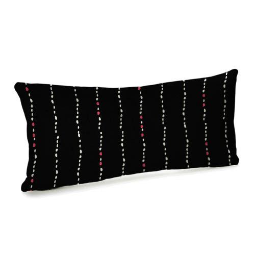 Подушка для дивану оксамитова Білі та червоні крапки 50x24 см (52BP_JOY015)