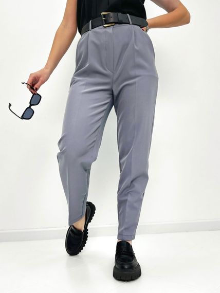 Женские классические укороченные брюки со стрелками зауженные внизу размер 52 цвет серый GF1704 | Зображення 3