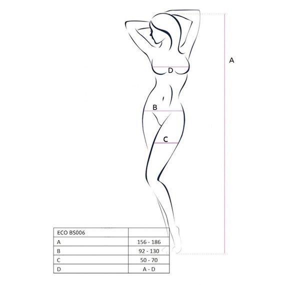 Бодистокинг Passion ECO BS006 white, с доступом, халтер, имитация подвязок | Зображення 4