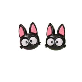 Клипсы серьги детские для ушей без пробивания уха Liresmina Jewelry серьги в виде Котик Ночик черный