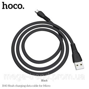 Кабель Hoco Micro USB TPE Flat Noah X40 |1m, 2.4A|