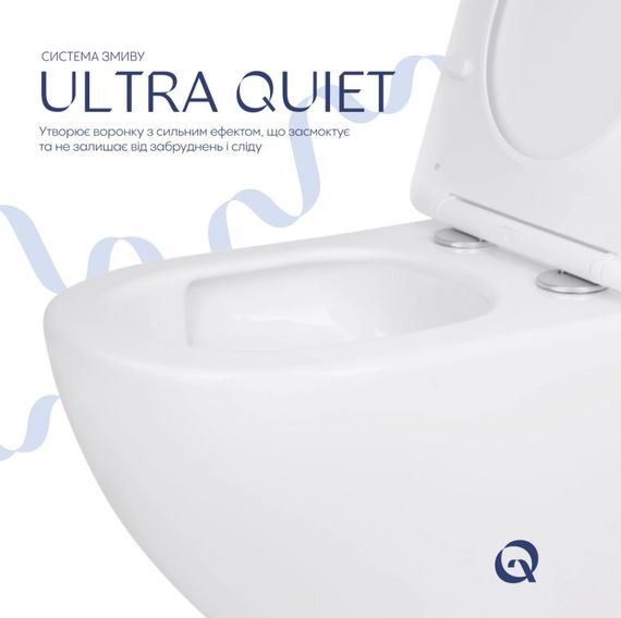 Унітаз підвісний Qtap Jay Ultra Quiet White, з сидінням Slim Duroplast/ Soft-close/ Release QT07335175W | Зображення 6