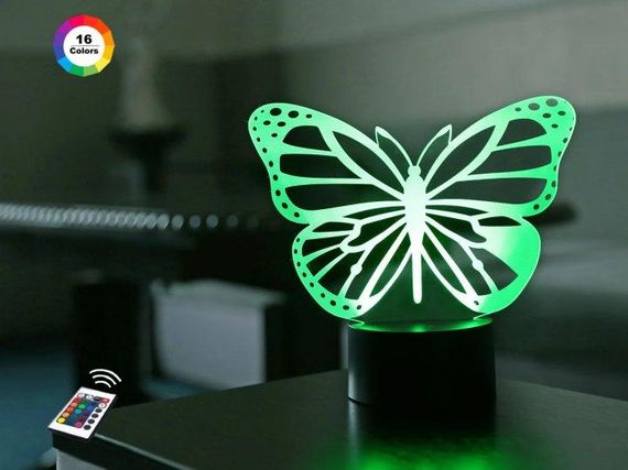 3D світильник нічник з пультом "Метелик 2" 3DTOYSLAMP