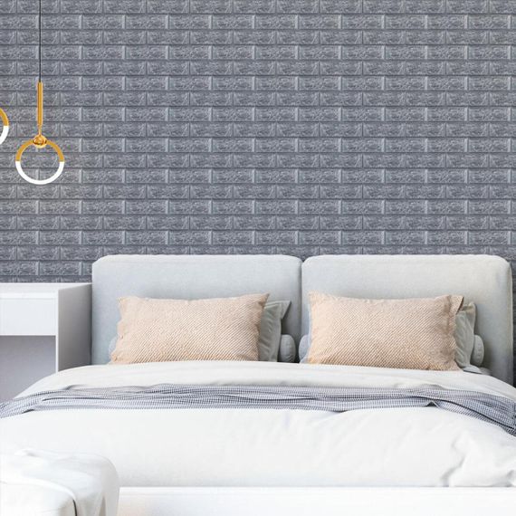 Самоклеюча 3D панель в рулоні 19600x700x3мм Срібна Цегла (R017-3-20) SW-00001197 | Зображення 4