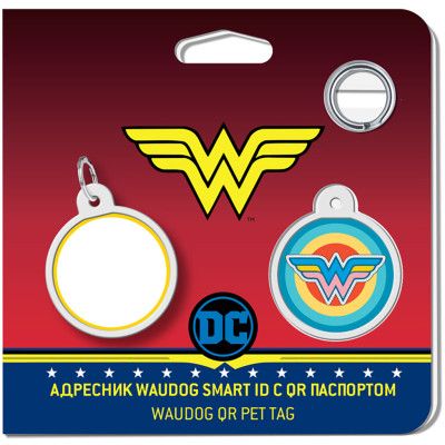 Адресник для животных WAUDOG Smart ID с QR паспортом "Чудо-женщина 1", круг 25 мм (0625-1012ru-eng) | Зображення 3