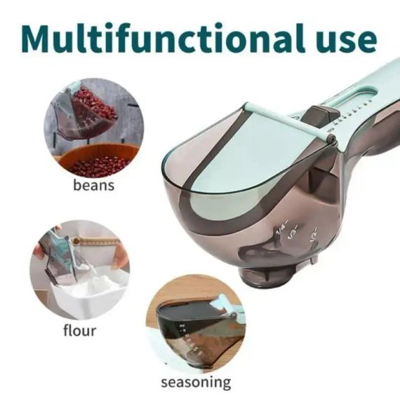 Регульовані пластикові мірні ложки 2 штуки Adjustable measuring spoon | Зображення 4