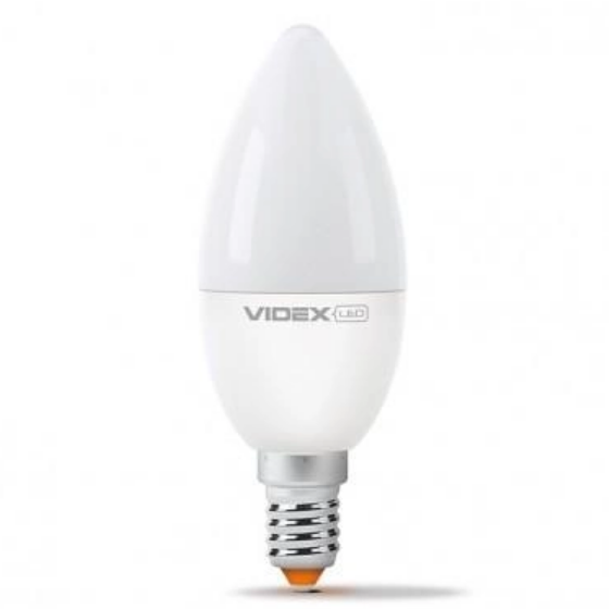 Лампа LED C37e 6W E27 3000K 220V Videx | Зображення 1