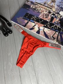 Женские трусики Виктория Сикрет со стразами, трусики стринги Victoria’s Secret, модные трусики стринги Красный, L