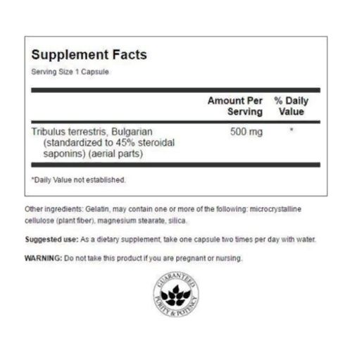 Тестостероновий комплекс Swanson Tribulus Terrestris Extract 500 mg 60 Caps | Зображення 1
