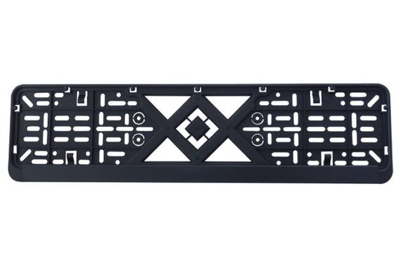 Рамка номерного знака пластиковая черная (без надписей, защёлка снизу) 12 Atelie