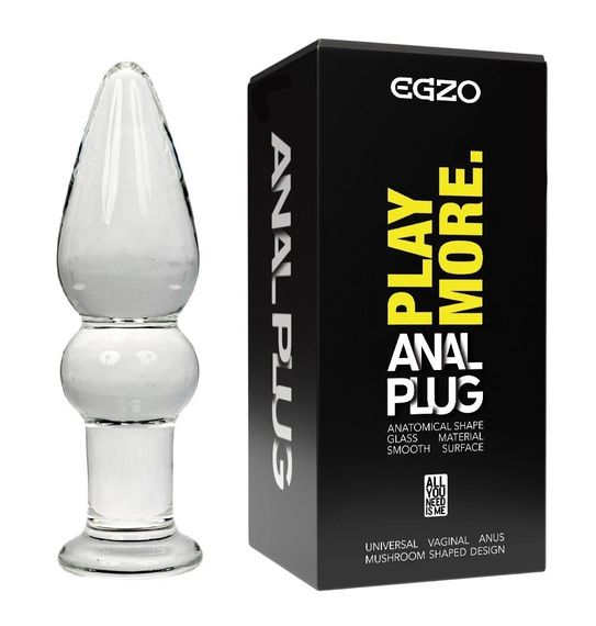 Анальна пробка EGZO EAP-G — скляна, прозора, мала, з обмежувачем Sex Aura | Зображення 4