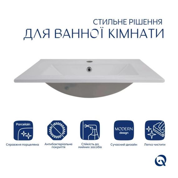 Комплект Albatross: Раковина врізна меблева 620x460x180 мм, White, прямокутна + Донний клапан Pop-up PU02O | Зображення 2