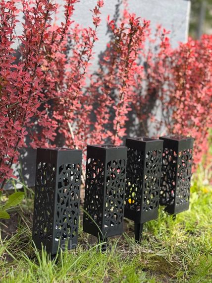 Уличный садовый ажурный светильник / Садовый фонарь на солнечной батарее garden light 4шт | Зображення 7
