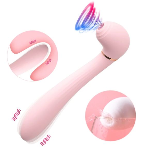 Вибромассажёр вакуум и вибрация "Desirable wand", 10 режимов, цвет розовый Sex Aura | Зображення 2