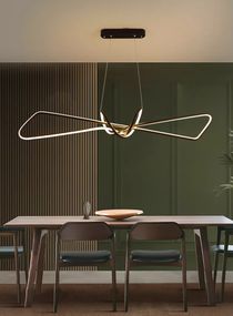 Люстра світлодіодна підвісна LED світильник для квартири на стелю лед 27488 Чорний 25-150х15х85 см.