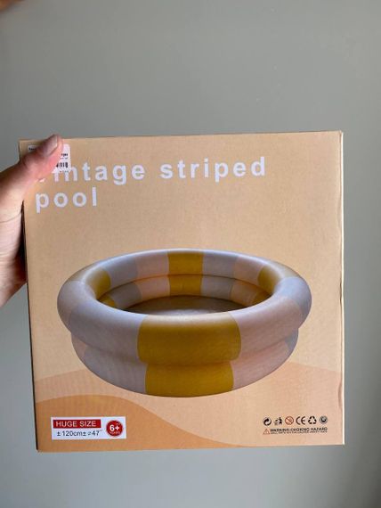 Дитячий надувний басейн Молочний з Жовтою полоскою | Зображення 1
