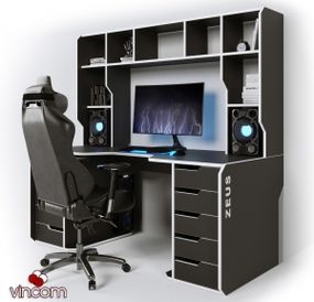 Геймерский стол ZEUS Viking-3S 160х85 черныйбелый