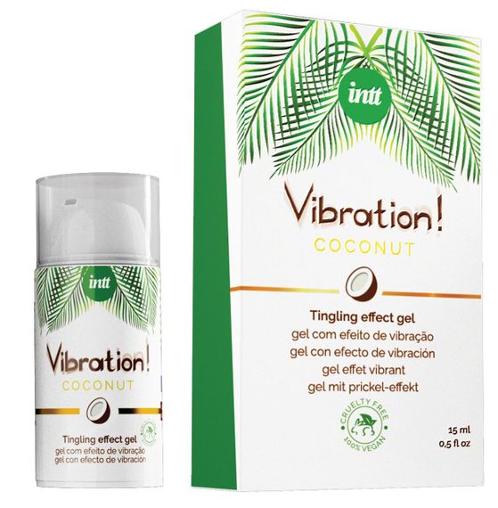 Рідкий вібратор Intt Vibration Coconut Vegan (15 мл) — інтимний збуджуючий гель з ефектом вібрації, кокосовий аромат, 100% вегансь | Зображення 1