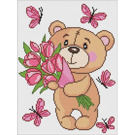 Алмазна мозаїка "Чарівний ведмедик" AMO8035, 30x40 см