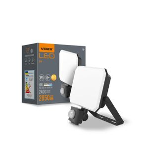 Світлодіодний прожектор VIDEX F3 30W 5000K з датчиком руху 220V Black (VLE-F3-0305B-S)