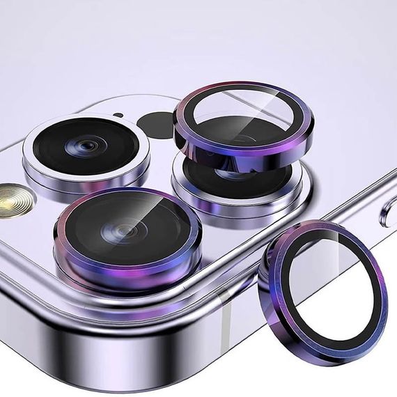 Защитное стекло Metal Classic на камеру (в упак.) для Apple iPhone 14 Pro (6.1") / 14 Pro Max (6.7") Сиреневый | Зображення 7