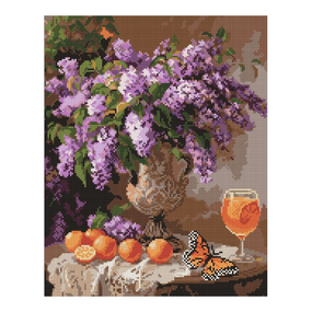 Алмазная мозаика "Сиреневый аромат" Идейка AMO8125 40х50 см