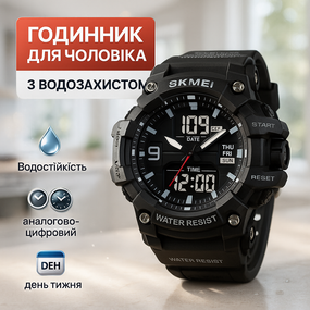 Стильний спортивний годинник для активного відпочинку SKMEI 2222BK, Годинник армійський скмей TB-79